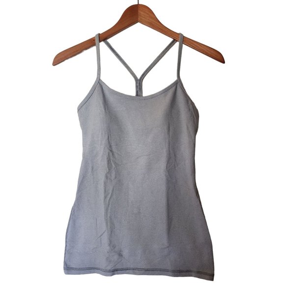 Lululemon Athletica Tank Top Size 6 Built in Bra Power Y Tank Luon Wee Stripe Gr - Picture 4 of 12